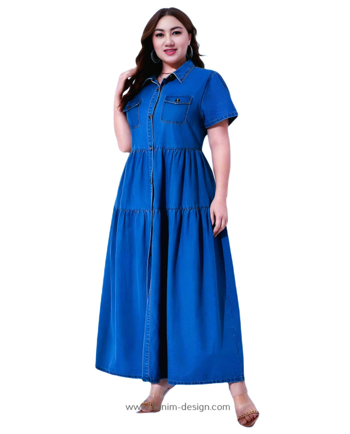 Danim SlimFit Full Seelve Denim Dress (Navy)