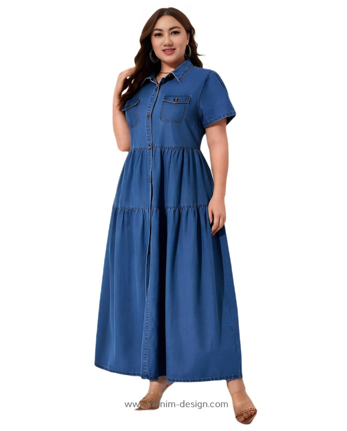 Danim SlimFit Full Seelve Denim Dress (Indigo)