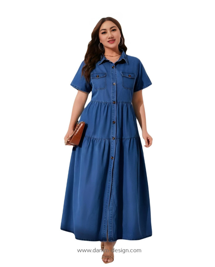 Danim SlimFit Full Seelve Denim Dress (Indigo)