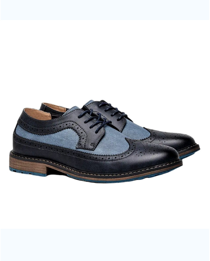 Danim Leather Denim Gen's Shoes (Blue-Denim)