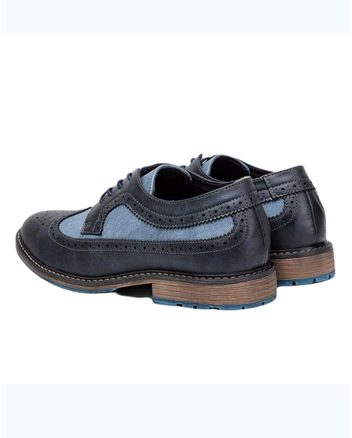 Danim Leather Denim Gen's Shoes (Blue-Denim)