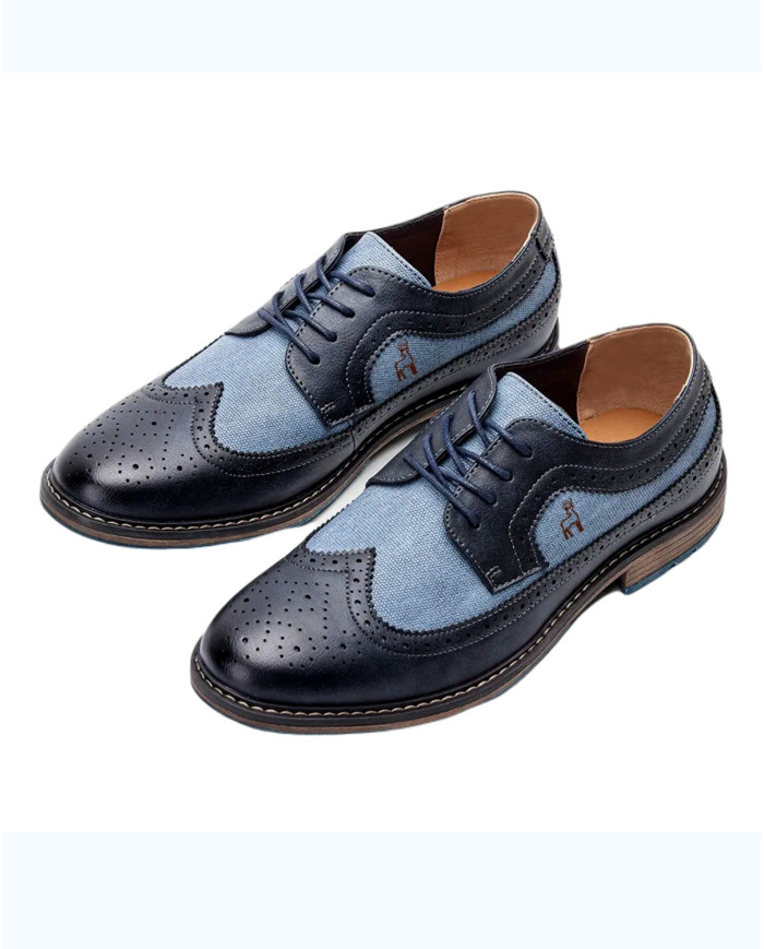 Danim Leather Denim Gen's Shoes (Blue-Denim)
