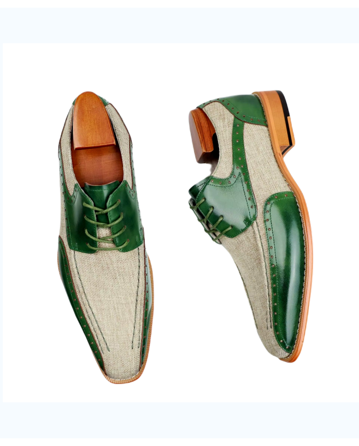 Danim Oxford Classic Shoes (Green-Denim)