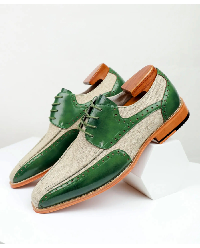 Danim Oxford Classic Shoes (Green-Denim)