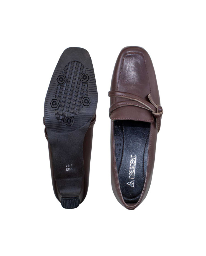 Danim Crescent Ladies Semi Heel (Brown)