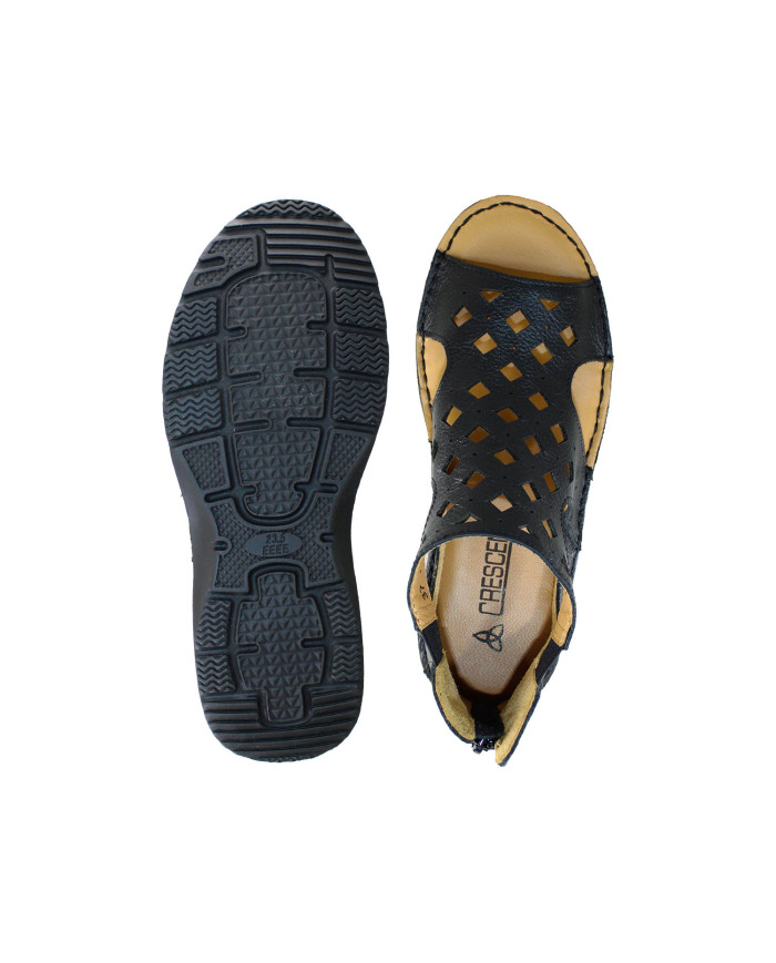 Crescent Ladies Semi Heel (Black)