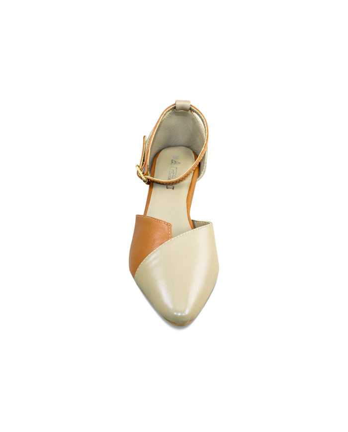 Danim Ladies Semi Heel Sandal  (crescent-Camel)