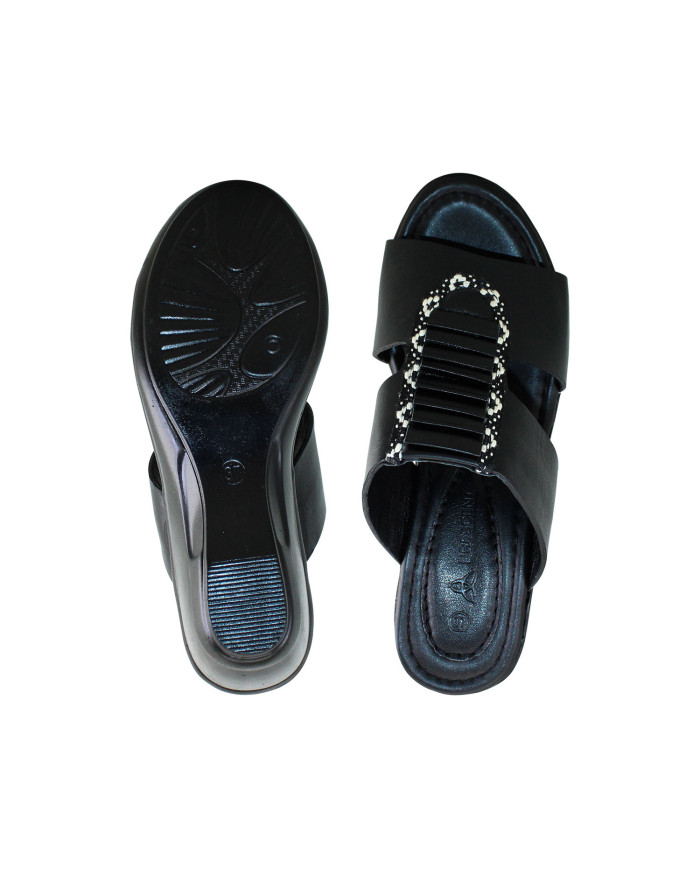 Danim Ladies Semi Heel (crescent-Black)