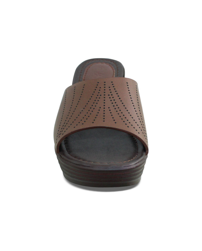 Danim Crescent Ladies Semi Heel Sandal (Brown