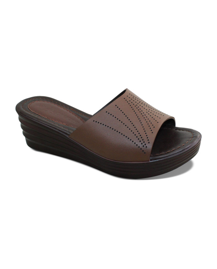 Danim Crescent Ladies Semi Heel Sandal (Brown