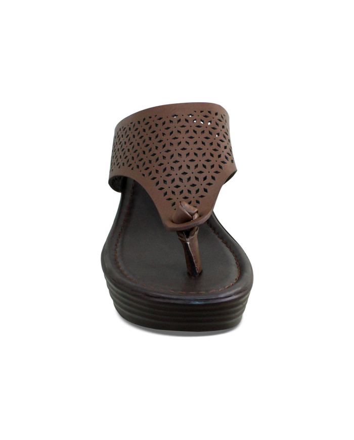 Danim Crescent Ladies Semi Heel Sandal (Brown)