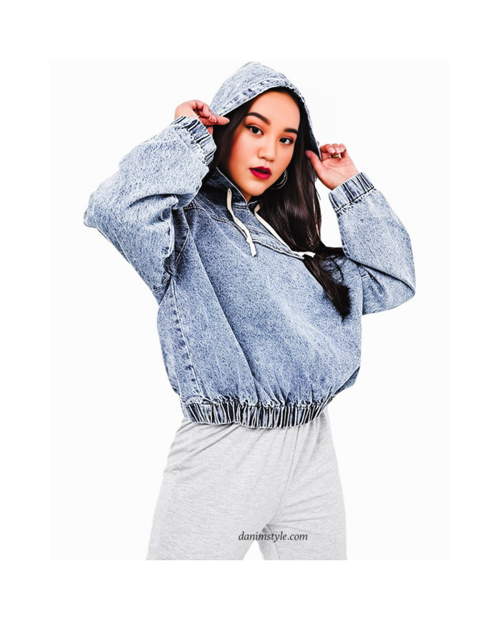 Danim Street Denim Ladies Hoodie (Wash)