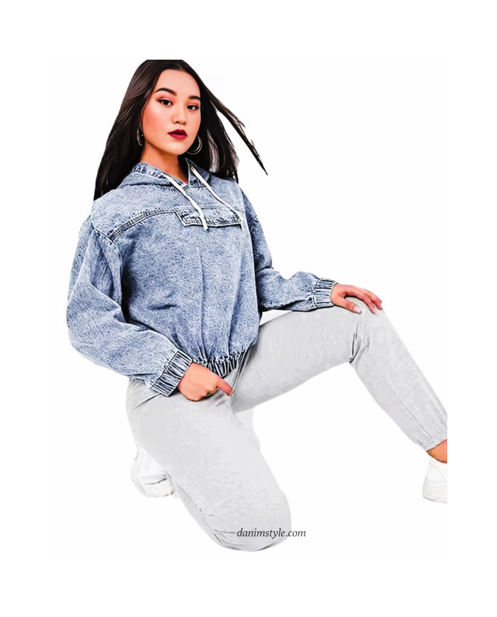 Danim Street Denim Ladies Hoodie (Wash)