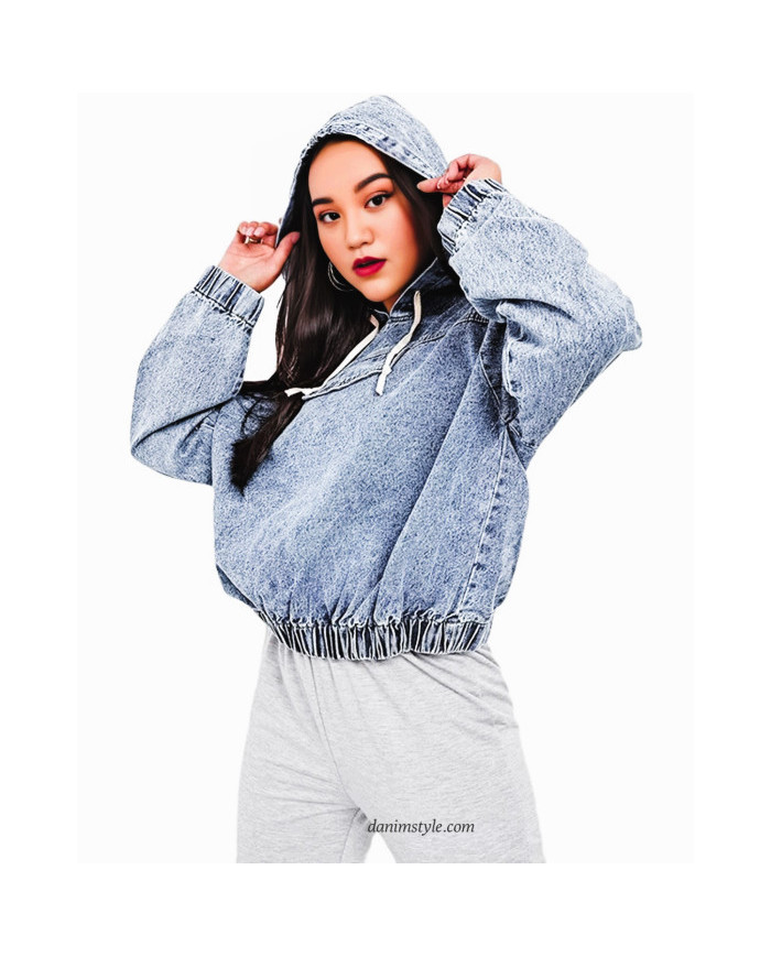 Danim Street Denim Ladies Hoodie (Wash)