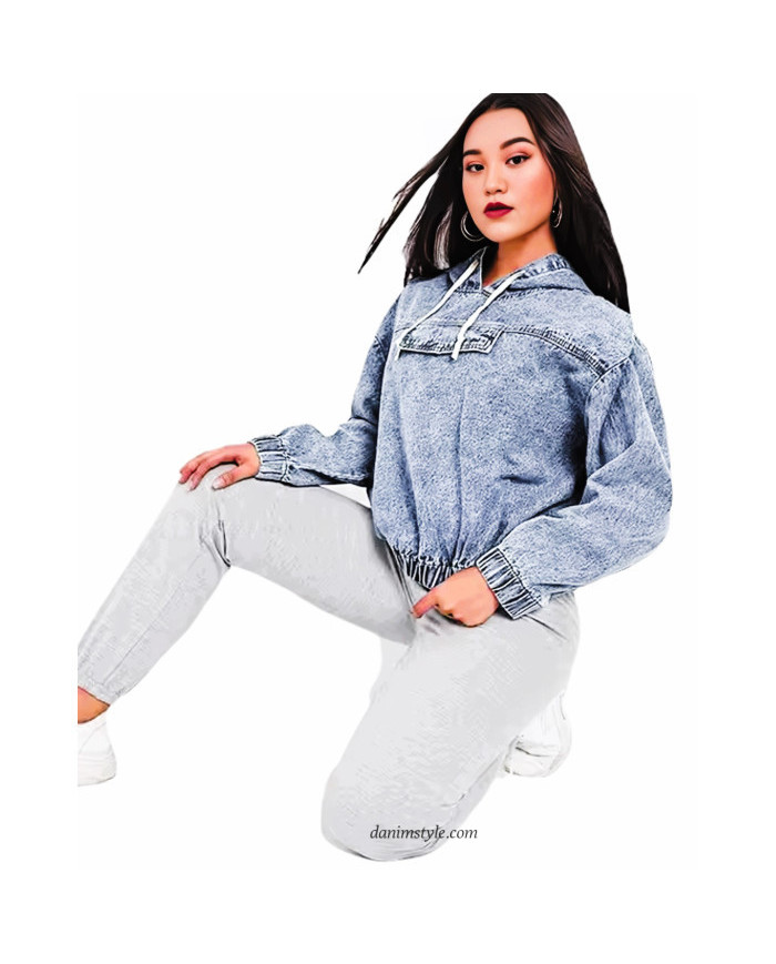 Danim Street Denim Ladies Hoodie (Wash)