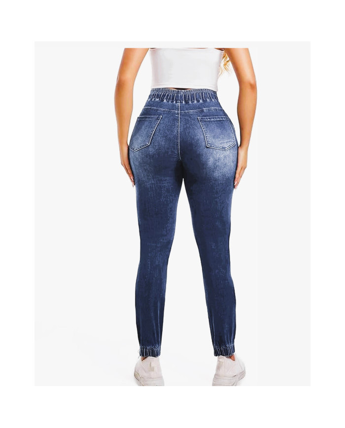 Danim High Waisted Denim Cargo Pants (Wash)