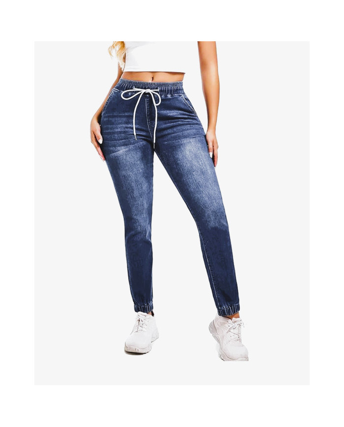 Danim High Waisted Denim Cargo Pants (Wash)