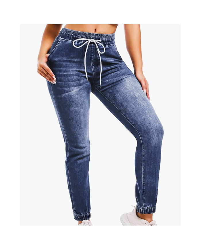 Danim High Waisted Denim Cargo Pants (Wash)