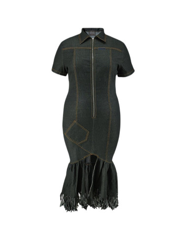 Danim Mario Ladies Maxi Denim Dress, (Black)