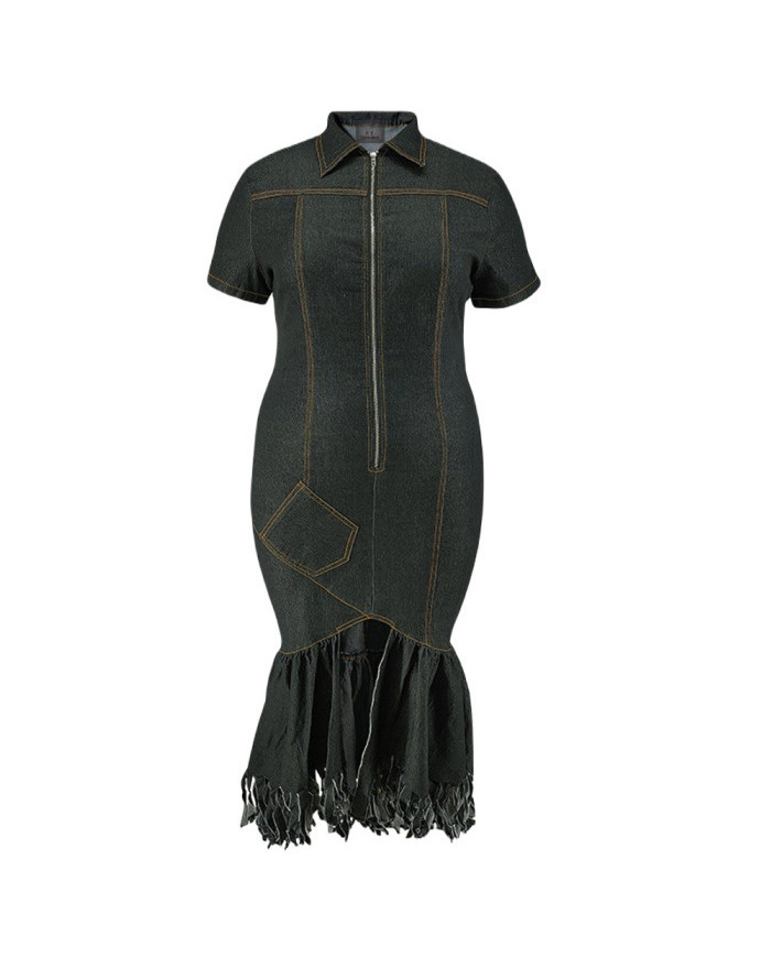 Danim Mario Ladies Maxi Denim Dress, (Black)