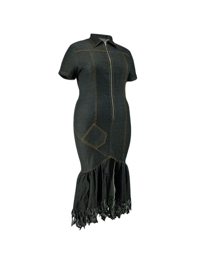 Danim Mario Ladies Maxi Denim Dress, (Black)