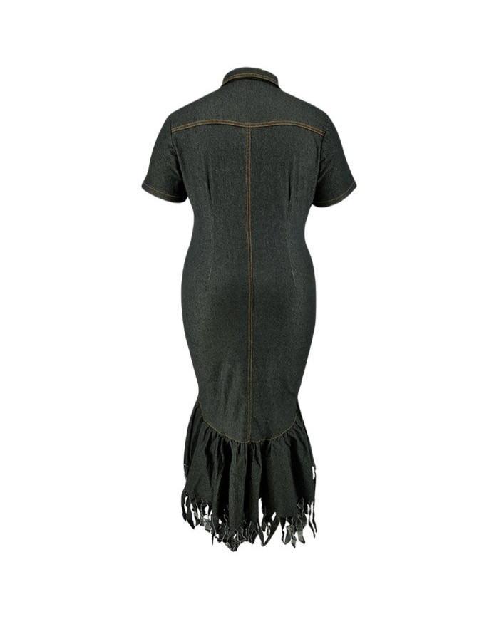 Danim Mario Ladies Maxi Denim Dress, (Black)