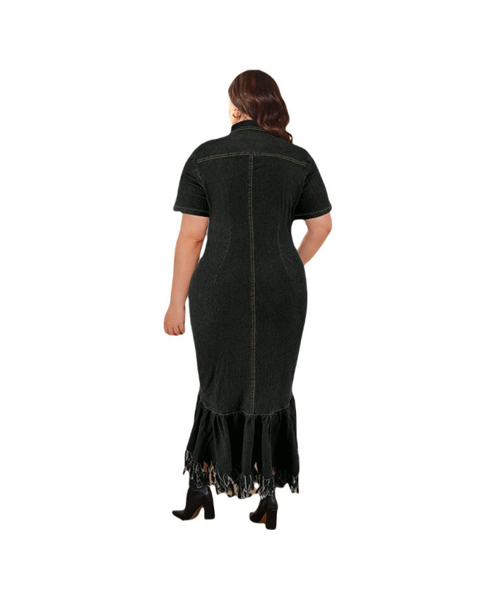 Danim Mario Ladies Maxi Denim Dress, (Black)